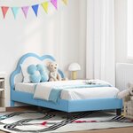 vidaXL Cadre de lit pour enfants avec tête de lit Bleu 80 x 160 cm PU
