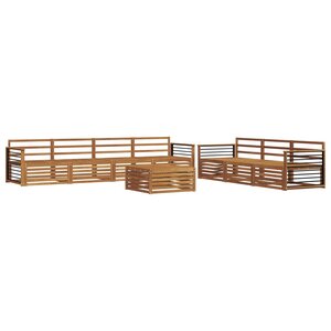 vidaXL Ensemble de canapés d'extérieur 8 Pièces Naturel