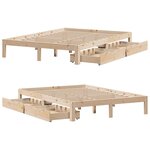 vidaXL Cadre de lit avec tiroirs sans matelas 140x190 cm