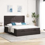 VidaXL Cadre de lit ottoman avec matelas marron foncé 200x200 cm tissu