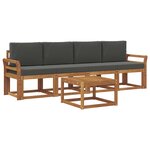 vidaXL Ensemble de canapés d'extérieur 5 Pièces Naturel et Anthracite