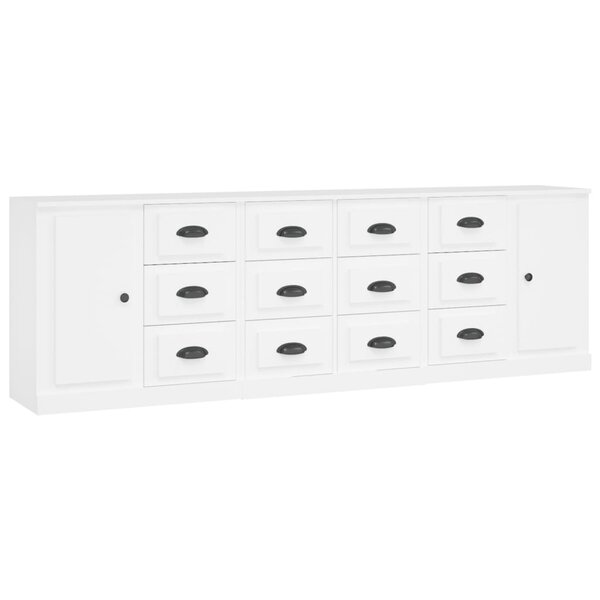 vidaXL Buffets 3 Pièces Blanc Bois d'ingénierie