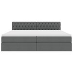 vidaXL Lit avec rangement et matelas Gris foncé 200 x 200 cm