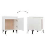 vidaXL Table de chevet avec pieds en métal blanc 40x30x50 cm
