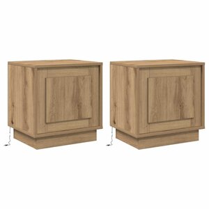 vidaXL Cabinet de chevet avec 2 Pièces chêne artisanal 44 x 34 5 x 45 cm