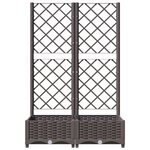vidaXL Jardinière avec treillis Marron 80x40x121 5 cm PP