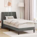vidaXL Cadre de lit avec tête de lit Gris foncé 80 x 200 cm Velours