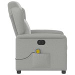 vidaXL Fauteuil de massage inclinable électrique gris nuage tissu