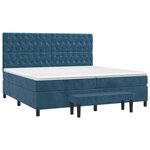 vidaXL Sommier à lattes de lit et matelas Bleu foncé 200x200cm Velours