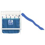 vidaXL Lit mezzanine enfants et rideaux bleu 90x200cm bois pin massif