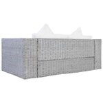 vidaXL Canapé à 2 places avec coussins Gris Rotin naturel