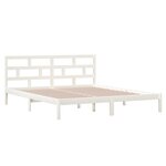 vidaXL Cadre de lit sans matelas blanc bois massif