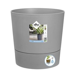 Pot de fleur rond 15 L - 29 5 x 29 5 x hauteur 29 1 cm - Ciment Clair - Plastique