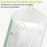 ACROPAQ 10 Pochettes Porte Document A4 transparentes - Fermeture Auto-agrippante- Polypropylène- Impermiable