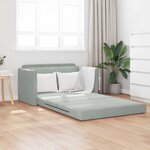 vidaXL Canapé-lit pliant Gris clair 124 x 71 x 78 cm Velours