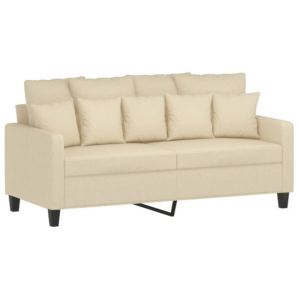 vidaXL Canapé à 2 places Crème 140 cm Tissu