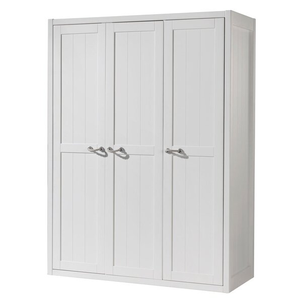 LEWIS Armoire 3 portes laqué Blanc