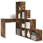 vidaXL Bureau d'angle avec étagère Chêne fumé 101 5 x 149 5 x 149 5 cm