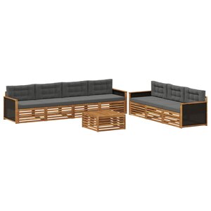 vidaXL Ensemble de canapés d'extérieur 8 pc Naturel et Anthracite