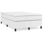 vidaXL Sommier à lattes de lit avec matelas Blanc 120x200cm Similicuir