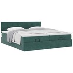 VidaXL Cadre de lit ottoman avec matelas vert foncé 180x200cm velours