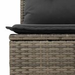 vidaXL Banc de jardin avec coussin Gris polyrotin