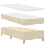 vidaXL Lit à ressorts avec matelas gris foncé 90x190 cm Crème tissu