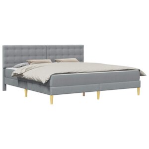 vidaXL Cadre de lit avec matelas Gris clair 180 x 200 cm tissu