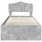 vidaXL Cadre de lit Gris Béton 100 x 200 cm Pin massif