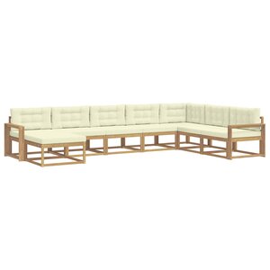 vidaXL Ensemble de canapés d'extérieur 8 Pièces Blanc et crème