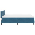 Lit à ressorts avec matelas vidaXL Bleu Foncé 140x200 cm Velours