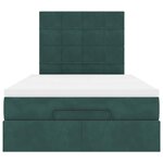 vidaXL Cadre de lit ottoman avec matelas vert foncé 120x190 cm velours