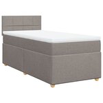 vidaXL Sommier à lattes de lit avec matelas Taupe 90x190 cm Tissu