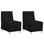 vidaXL Unité de Sofa Modulaire Sans Accoudoirs 2 pc Noir tissu