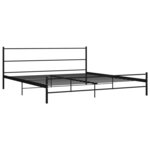vidaXL Cadre de lit Noir Métal 200 x 200 cm