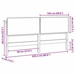 vidaXL Tête de lit capitonnée Gris Naturel et Foncé 200 cm Pin massif