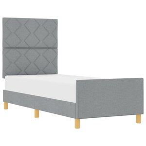 vidaXL Cadre de lit avec tête de lit Gris clair 80 x 200 cm tissu