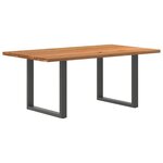 vidaXL Table à manger marron clair bois de chêne massif rectangulaire