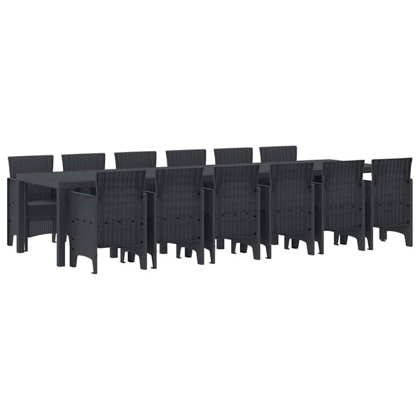 vidaXL Ensemble de salle à manger pour jardin 13 Pièces Anthracite