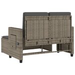 vidaXL Banc inclinable de jardin avec coussins gris résine tressée