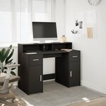 vidaXL Bureau avec lumières LED noir 120x55x91 cm bois d'ingénierie