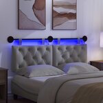 vidaXL Tête de lit suspendue Avec lumière LED Gris clair Tissu