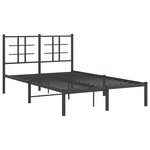 vidaXL Cadre de lit métal avec tête de lit noir 120x190 cm