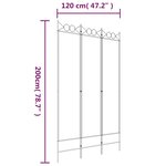 vidaXL Cloison de séparation 3 panneaux Noir 120x200 cm Tissu