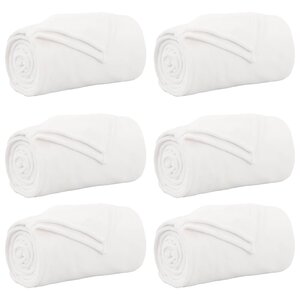 vidaXL Couvertures à jeter 6 Pièces Blanc 220 x 240 cm Toison