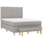 vidaXL Sommier à lattes de lit avec matelas Gris clair 140x200cm Tissu