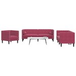 vidaXL Ensemble de canapé Chesterfield et traversins 3 Pièces velours