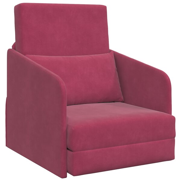 vidaXL Canapé-lit au sol 2-en-1 Bourgogne 65x80x83 cm Velours