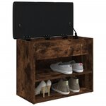 vidaXL Banc à chaussures chêne fumé 62x32x50 cm bois d'ingénierie