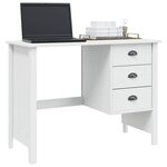 vidaXL Bureau avec tiroirs HILL Blanc 100 x 45 x 74 cm Pin massif
